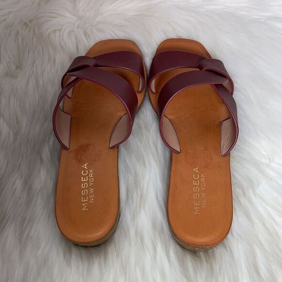 Messeca New York Tyla Brown Leather Slides… - Picture 3 of 6